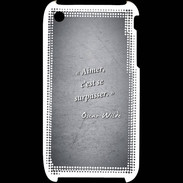 Coque iPhone 3G / 3GS Aimer Noir Citation Oscar Wilde