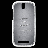 Coque HTC One SV Aimer Noir Citation Oscar Wilde