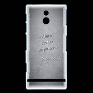 Coque Sony Xperia P Aimer Noir Citation Oscar Wilde