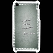 Coque iPhone 3G / 3GS Aimer Vert Citation Oscar Wilde