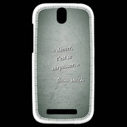 Coque HTC One SV Aimer Vert Citation Oscar Wilde