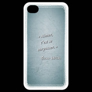 Coque iPhone 4 / iPhone 4S Aimer Turquoise Citation Oscar Wilde