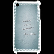 Coque iPhone 3G / 3GS Aimer Turquoise Citation Oscar Wilde