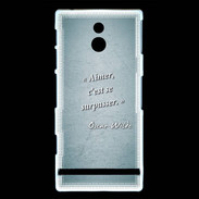 Coque Sony Xperia P Aimer Turquoise Citation Oscar Wilde