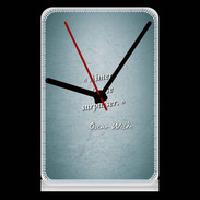 Pendule de bureau Aimer Turquoise Citation Oscar Wilde