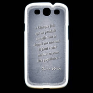 Coque Samsung Galaxy S3 Chaque fois Bleu Citation Oscar Wilde