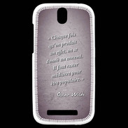 Coque HTC One SV Chaque fois Violet Citation Oscar Wilde