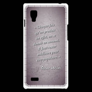 Coque LG Optimus L9 Chaque fois Violet Citation Oscar Wilde