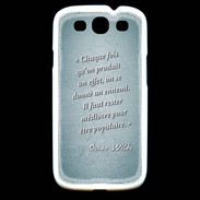 Coque Samsung Galaxy S3 Chaque fois Turquoise Citation Oscar Wilde