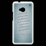 Coque HTC One Chaque fois Turquoise Citation Oscar Wilde