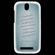 Coque HTC One SV Chaque fois Turquoise Citation Oscar Wilde