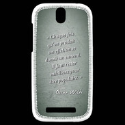 Coque HTC One SV Chaque fois Vert Citation Oscar Wilde