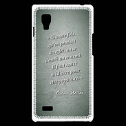Coque LG Optimus L9 Chaque fois Vert Citation Oscar Wilde