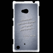 Coque Nokia Lumia 720 Démocratie Bleu Citation Oscar Wilde