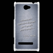 Coque HTC Windows Phone 8S Démocratie Bleu Citation Oscar Wilde