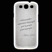 Coque Samsung Galaxy S3 Démocratie Gris Citation Oscar Wilde