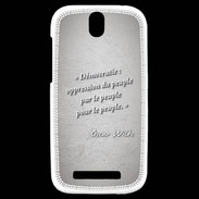 Coque HTC One SV Démocratie Gris Citation Oscar Wilde