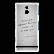 Coque Sony Xperia P Démocratie Gris Citation Oscar Wilde