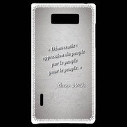 Coque LG Optimus L7 Démocratie Gris Citation Oscar Wilde