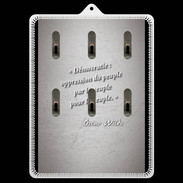 Porte clés Démocratie Gris Citation Oscar Wilde