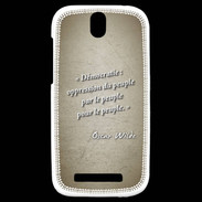 Coque HTC One SV Démocratie Sepia Citation Oscar Wilde