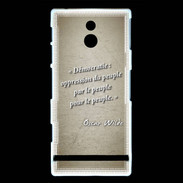 Coque Sony Xperia P Démocratie Sepia Citation Oscar Wilde