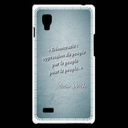 Coque LG Optimus L9 Démocratie Turquoise Citation Oscar Wilde