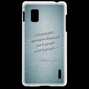 Coque LG Optimus G Démocratie Turquoise Citation Oscar Wilde