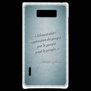 Coque LG Optimus L7 Démocratie Turquoise Citation Oscar Wilde