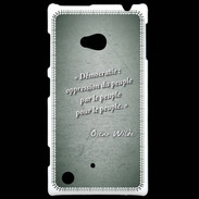 Coque Nokia Lumia 720 Démocratie Vert Citation Oscar Wilde
