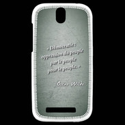 Coque HTC One SV Démocratie Vert Citation Oscar Wilde