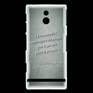 Coque Sony Xperia P Démocratie Vert Citation Oscar Wilde