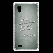 Coque LG Optimus L9 Démocratie Vert Citation Oscar Wilde