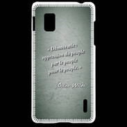 Coque LG Optimus G Démocratie Vert Citation Oscar Wilde