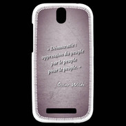 Coque HTC One SV Démocratie Violet Citation Oscar Wilde