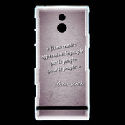 Coque Sony Xperia P Démocratie Violet Citation Oscar Wilde