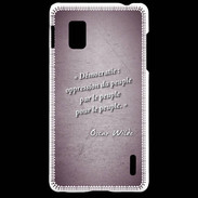 Coque LG Optimus G Démocratie Violet Citation Oscar Wilde
