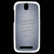 Coque HTC One SV Dieux prières Bleu Citation Oscar Wilde