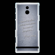 Coque Sony Xperia P Dieux prières Bleu Citation Oscar Wilde