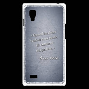 Coque LG Optimus L9 Dieux prières Bleu Citation Oscar Wilde