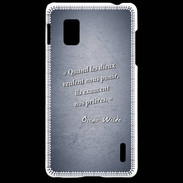 Coque LG Optimus G Dieux prières Bleu Citation Oscar Wilde