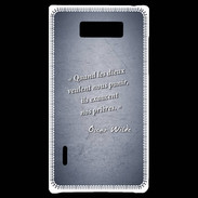 Coque LG Optimus L7 Dieux prières Bleu Citation Oscar Wilde