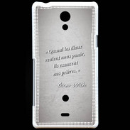 Coque Sony Xperia T Dieux prières Gris Citation Oscar Wilde