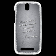 Coque HTC One SV Dieux prières Noir Citation Oscar Wilde