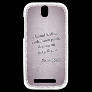 Coque HTC One SV Dieux prières Rose Citation Oscar Wilde
