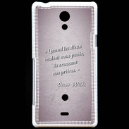 Coque Sony Xperia T Dieux prières Rose Citation Oscar Wilde