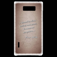 Coque LG Optimus L7 Dieux prières Rouge Citation Oscar Wilde