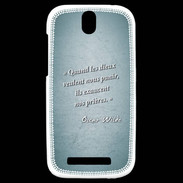 Coque HTC One SV Dieux prières Turquoise Citation Oscar Wilde