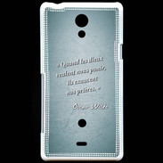 Coque Sony Xperia T Dieux prières Turquoise Citation Oscar Wilde