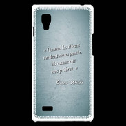 Coque LG Optimus L9 Dieux prières Turquoise Citation Oscar Wilde